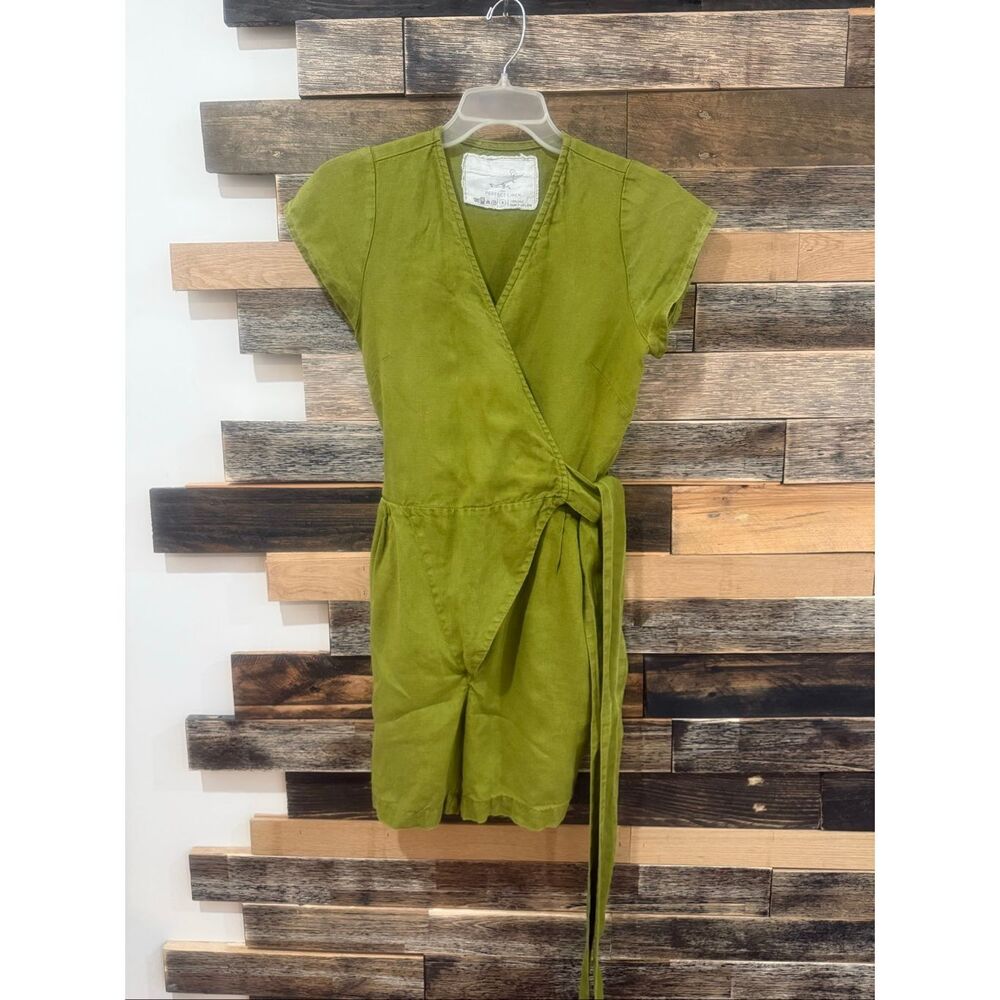 NotPerfectLinen romper in moss green sz S